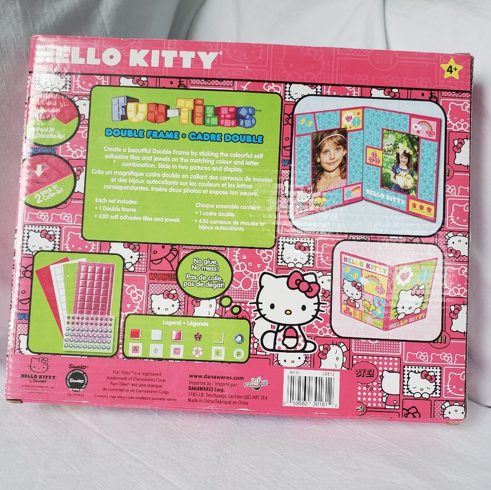 Hello Kitty Double Frame Craft Set with Fun-Tiles, NEW - Picture 2 of 3